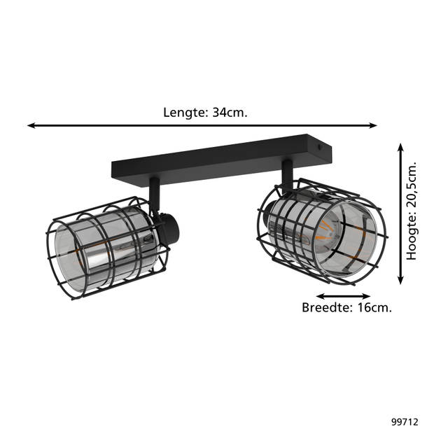 EGLO Consaca Spot - E27 - 34 cm - Zwart