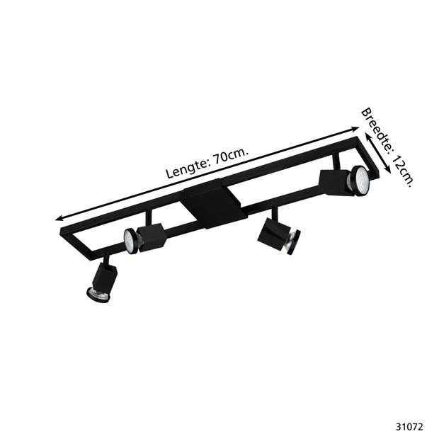 EGLO Zeraco 1 Spot - GU10 - 70 cm - Zwart