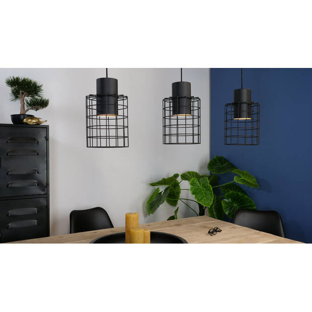 EGLO Milligan Hanglamp - E27 - industrieel - 103 cm - Zwart/Wit