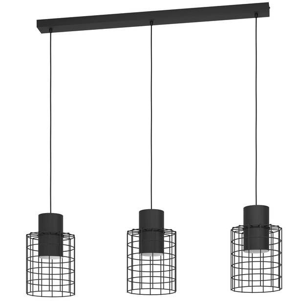 EGLO Milligan Hanglamp - E27 - industrieel - 103 cm - Zwart/Wit