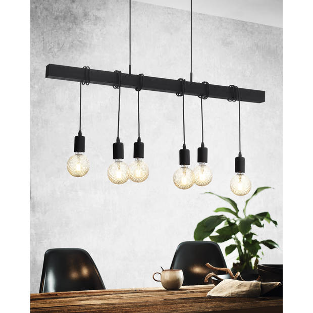 EGLO Townshend Hanglamp - E27 - 100 cm - Zwart