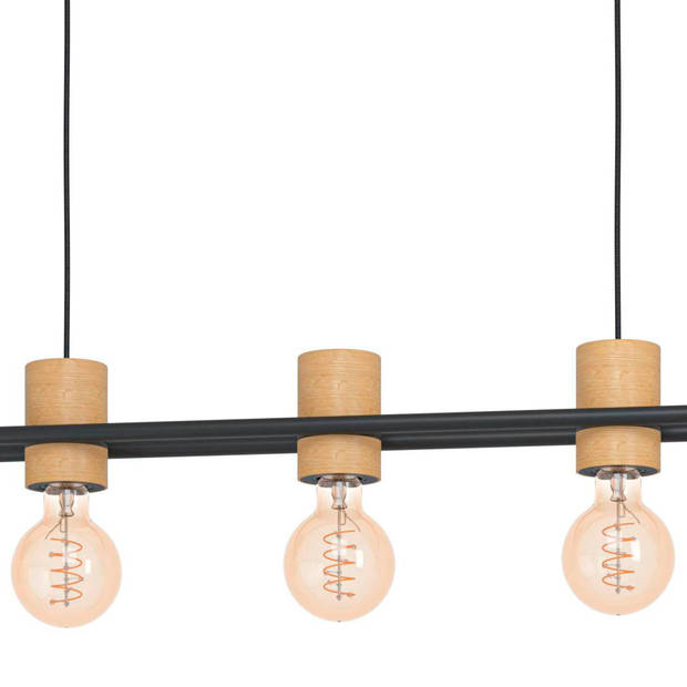 EGLO Chieveley Hanglamp - E27 - 88,5 cm - Zwart/Bruin