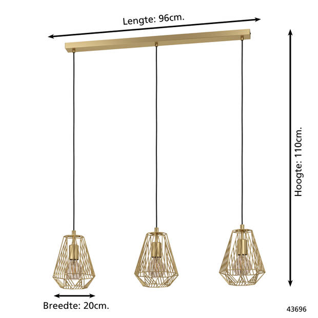 EGLO Stype Hanglamp - E27 - 96 cm - Goud