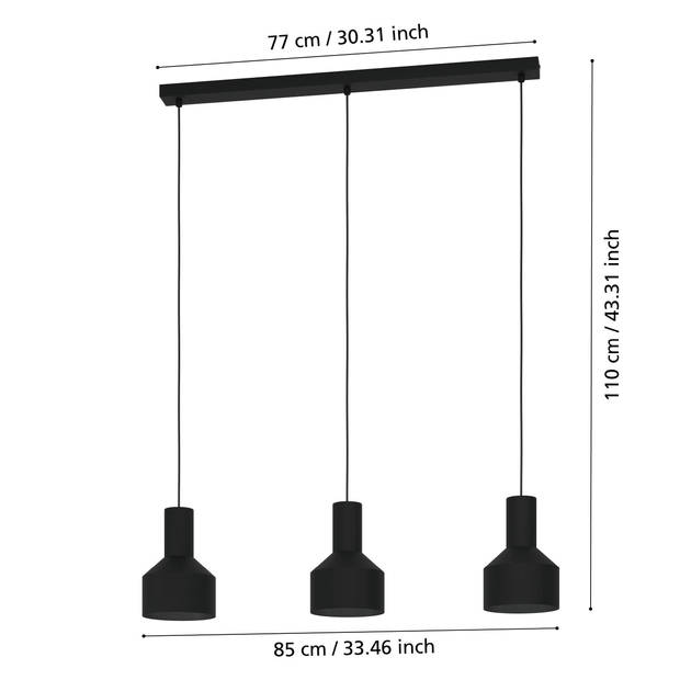 EGLO Casibare Hanglamp - E27 - 85 cm - Zwart