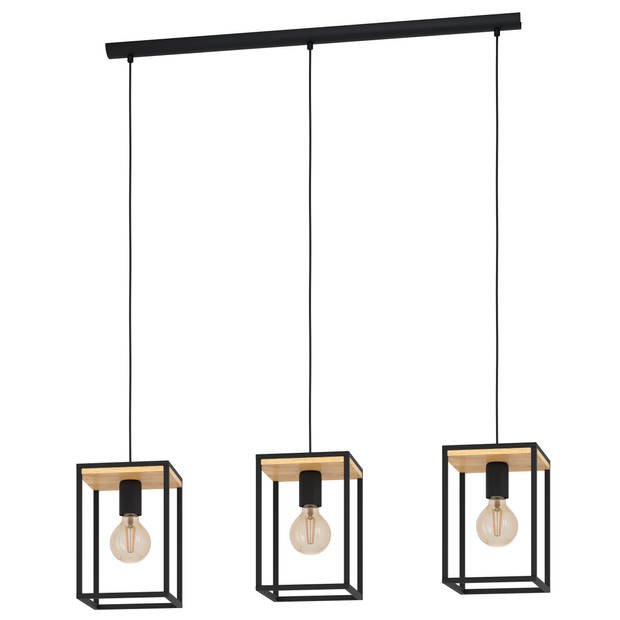 EGLO Libertad Hanglamp - E27 - 88 cm - Zwart/Bruin