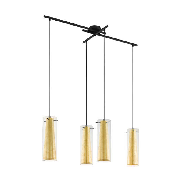 EGLO Pinto Gold Hanglamp - E27 - 90,5 cm - Zwart/Goud