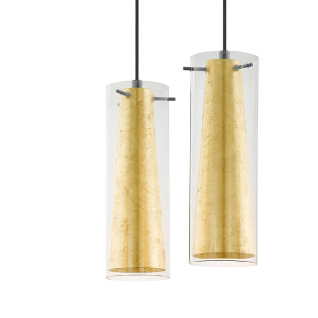 EGLO Pinto Gold Hanglamp - E27 - 90,5 cm - Zwart/Goud