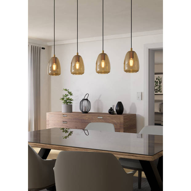 EGLO Alobrase Hanglamp - E27 - 108 cm - Koper/Amber