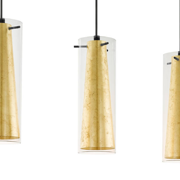 EGLO Pinto Gold Hanglamp - E27 - 72,5 cm - Zwart/Goud