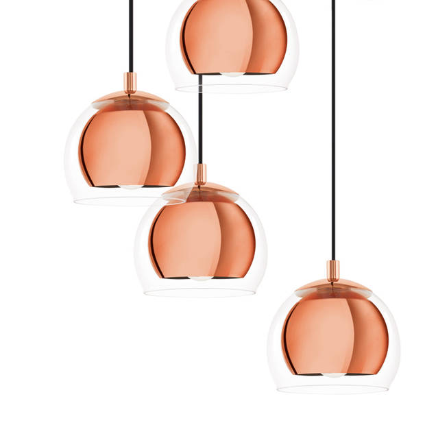 EGLO Rocamar 1 Hanglamp - E27 - Ø 58,5 cm - glas - Koper