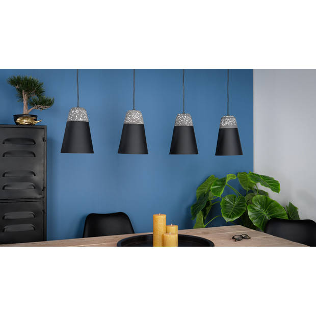 EGLO Canterras Hanglamp - E27 - 97,5 cm - Zwart/Grijs/Wit