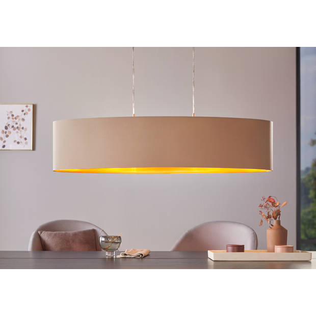 EGLO Maserlo - Hanglamp - 2 Lichts - 100cm - Grijs/Taupe/Goud