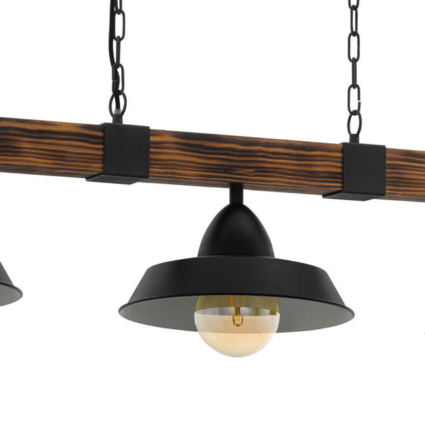 EGLO Oldbury Hanglamp - 3-Lichts - E27 zwart/bruin