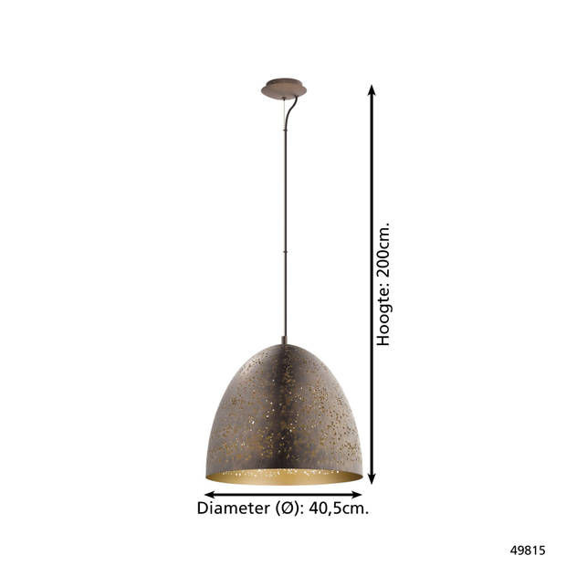 EGLO Vintage Safi Hanglamp - Ø405mm. - Bruin, Goud