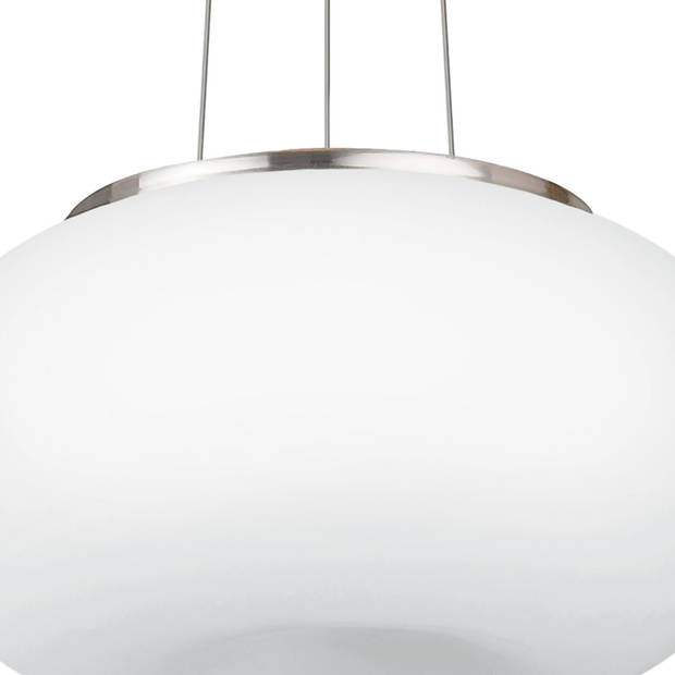 EGLO Optica - Hanglamp - 2 Lichts - Ø445mm. - Nikkel-Mat - Wit