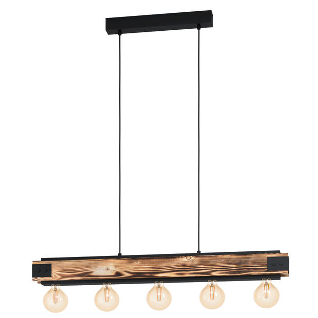 EGLO Layham Hanglamp - E27 - 96 cm - Zwart/Bruin