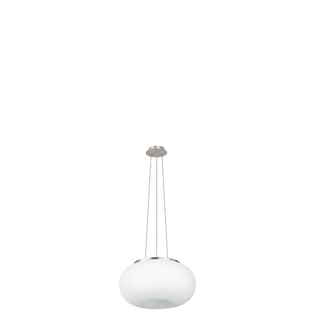 EGLO Optica - Hanglamp - 2 Lichts - Ø350mm. - Nikkel-Mat - Wit