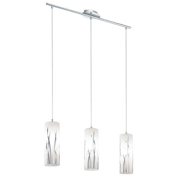 EGLO Rivato - Hanglamp - 3 Lichts - Wit, Chroom