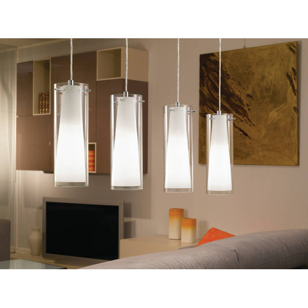 EGLO Pinto - Hanglamp - 4 Lichts - Chroom - Helder, Wit