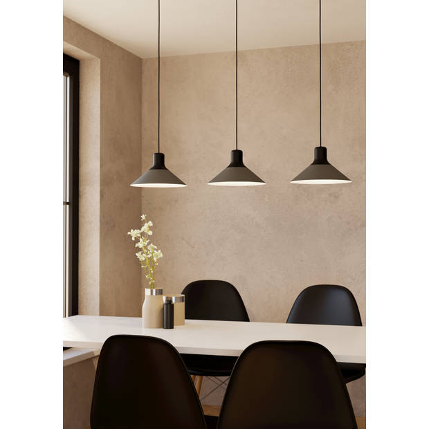 EGLO Abreosa Hanglamp - E27 - 108 cm - Zwart/Grijs