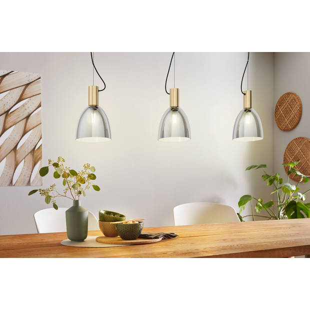 EGLO Lebalio Hanglamp - E27 - 112,5 cm - Zwart-Transparant