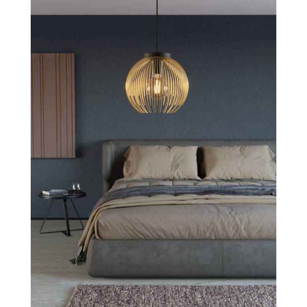 EGLO Venezuela Hanglamp - E27 - Ø 23,5 cm - Goud/Zwart