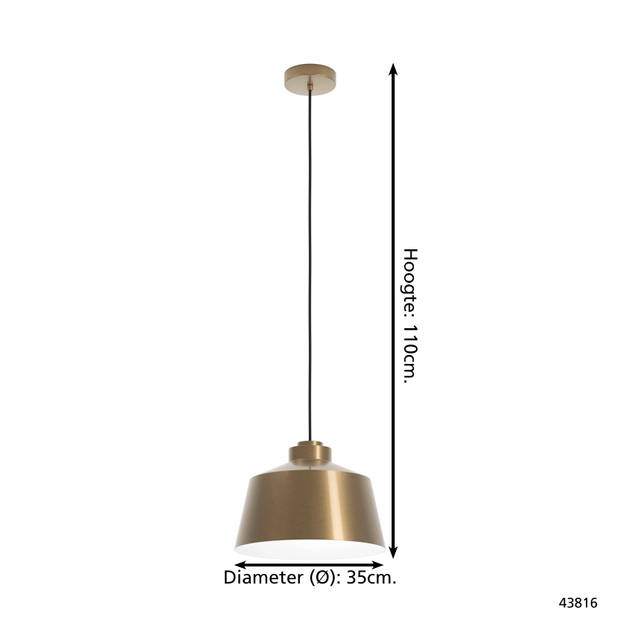 EGLO Southery Hanglamp - E27 - Ø 35 cm - Goud/Crème