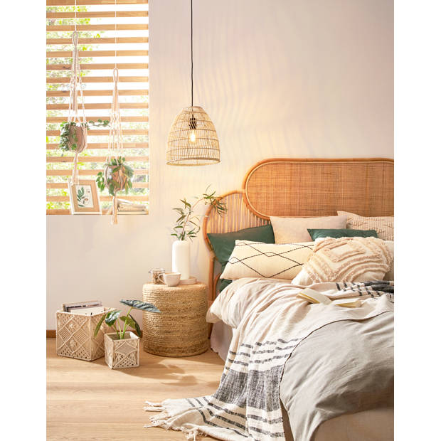 EGLO Ayesgarth Hanglamp - E27 - Ø 33 cm - Zwart/Hout