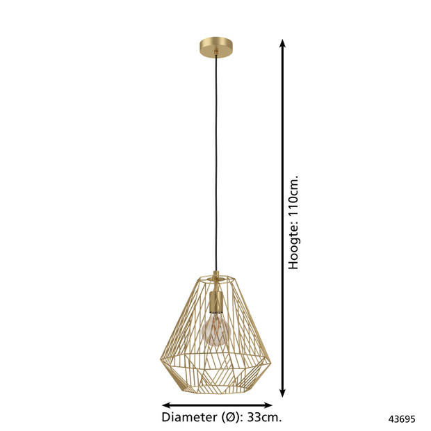 EGLO Stype Hanglamp - E27 - Ø 33 cm - Goud