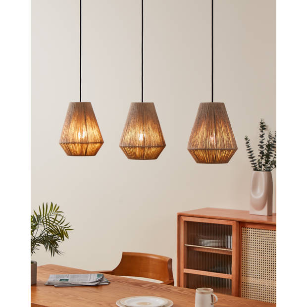 EGLO Alderney Hanglamp - E27 - 90 cm - Zwart/Bruin