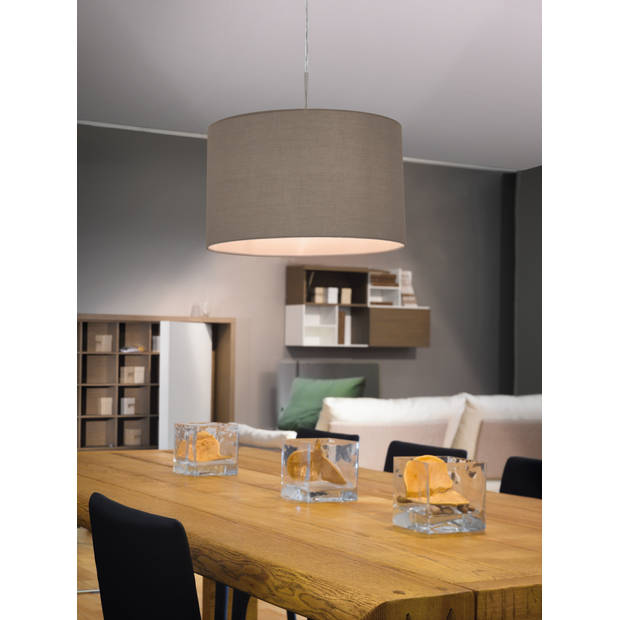 EGLO Pasteri - Hanglamp - 1 Lichts - Ø38cm - Nikkel-Mat - Taupe