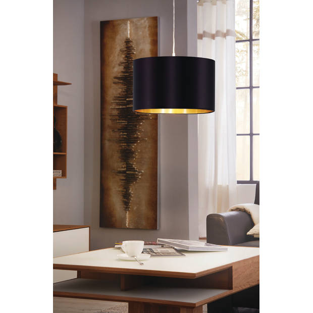 EGLO Maserlo - Hanglamp - 1 Lichts - Ø38cm - Nikkel-Mat - Zwart, Goud