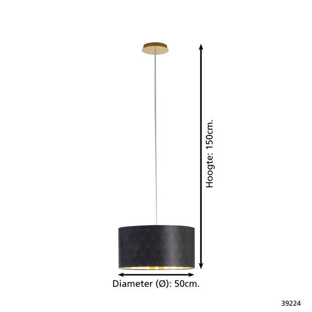 EGLO design Dolorita - Hanglamp - Ø50cm - Messing - Zwart, Goud