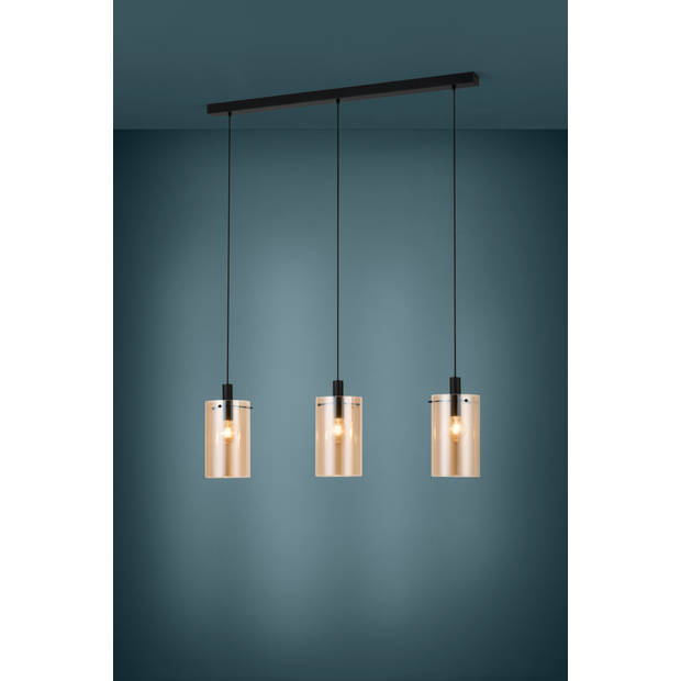 EGLO Polverara Hanglamp - 3 lichts - E27 - Zwart