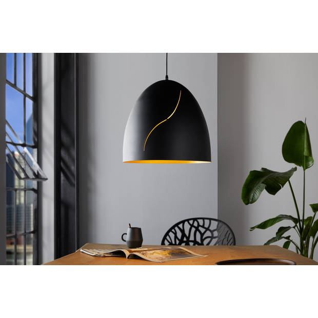 EGLO HunninghamHanglamp - E27 - Ø 30.5 cm - Zwart;Goud