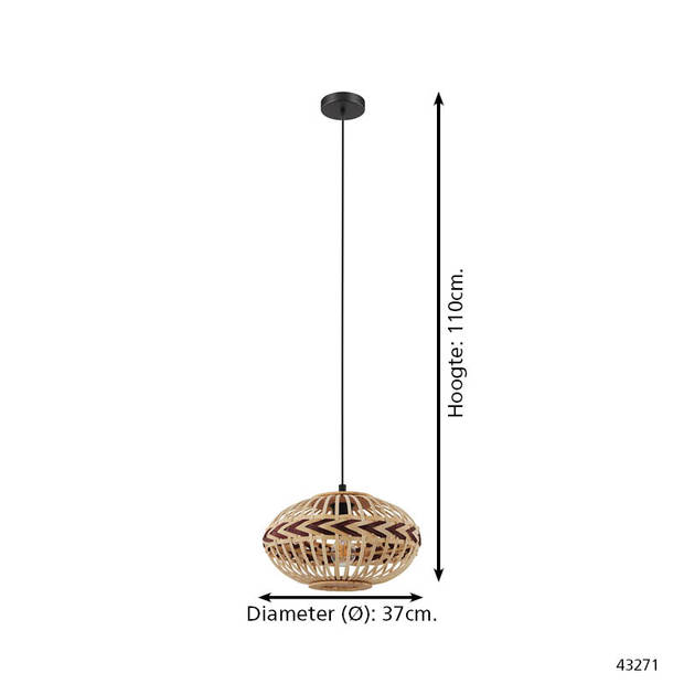 EGLO Dondarrion - Hanglamp - E27 - Ø 37 cm - Zwart