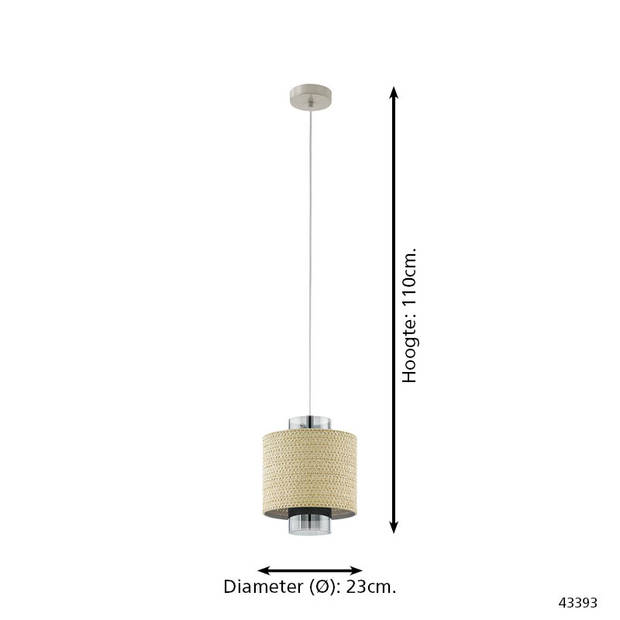 EGLO Mediouna - Hanglamp - E27 - Ø 23 cm - Beige