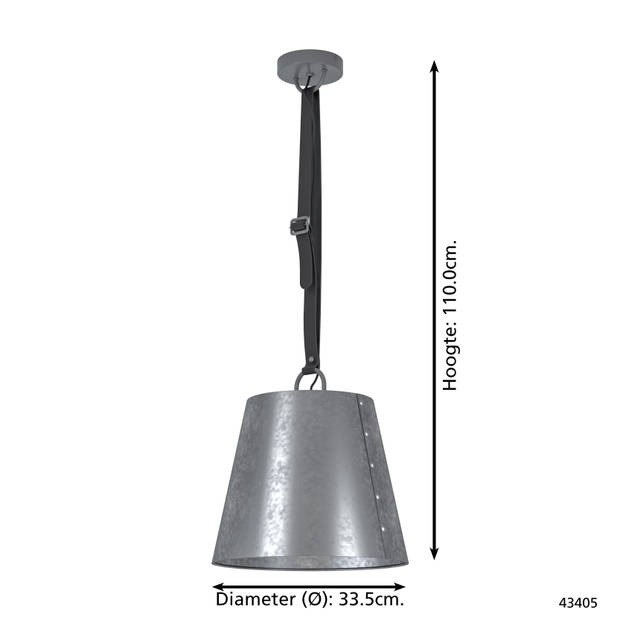 EGLO Chertsey Hanglamp - E27 - Ø 33,5 cm - Grijs