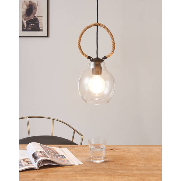 EGLO Roding Hanglamp - E27 - Ø 18 cm - Zwart/Bruin