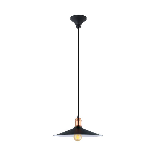 EGLO Vintage Bridport - Hanglamp - 1 Lichts - Ø360 mm. - Zwart - Koper