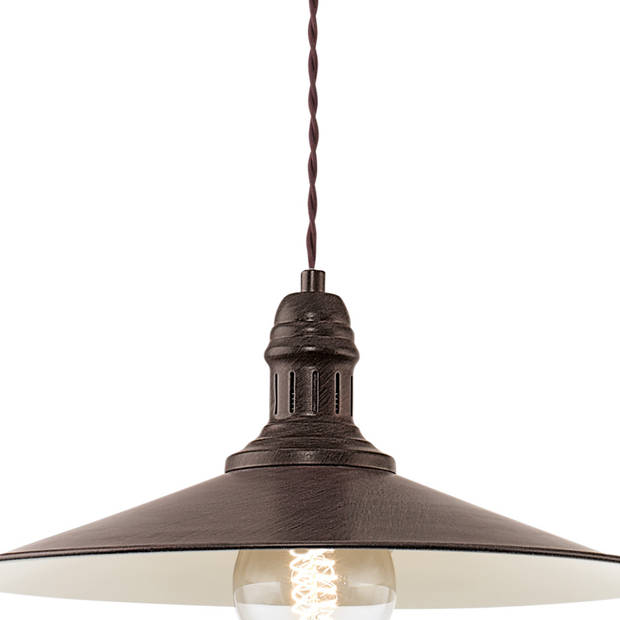 EGLO Stockbury - Hanglamp - 1 Lichts - Ø360mm. - Antiek Bruin, Beige