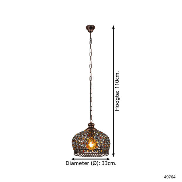 EGLO Jadida Hanglamp - E27 - Ø 33 cm - Koper/Antiek