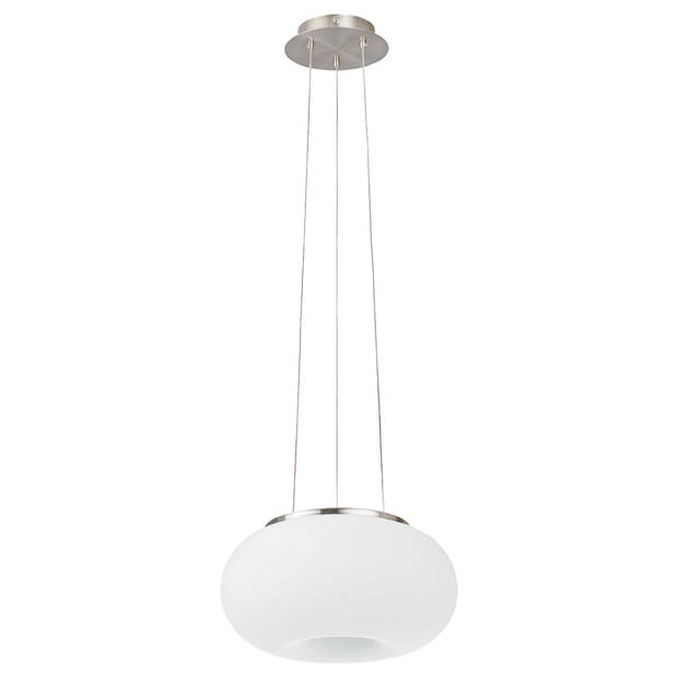 EGLO Optica - Hanglamp - 2 Lichts - Ø280mm. - Nikkel-Mat - Wit