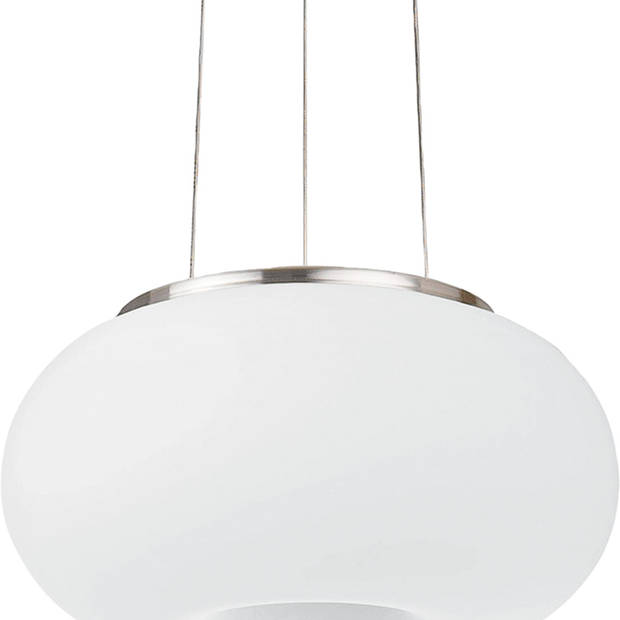 EGLO Optica - Hanglamp - 2 Lichts - Ø280mm. - Nikkel-Mat - Wit