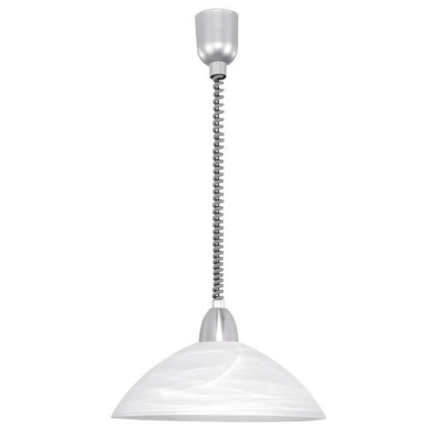 EGLO Lord 2 - Hanglamp - 1 Lichts - Ø360mm. - Zilver, Nikkel-Mat - Wit