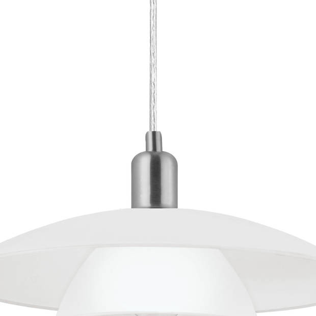 EGLO Brenda - Hanglamp - 1 Lichts - Nikkel-Mat - Wit