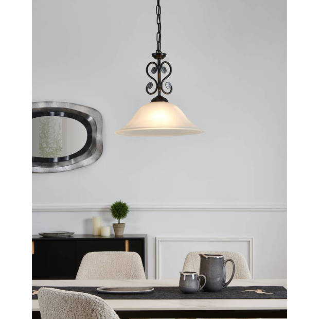 EGLO Murcia - Hanglamp - 1 Lichts - Ø380mm. - Zwart - Wit