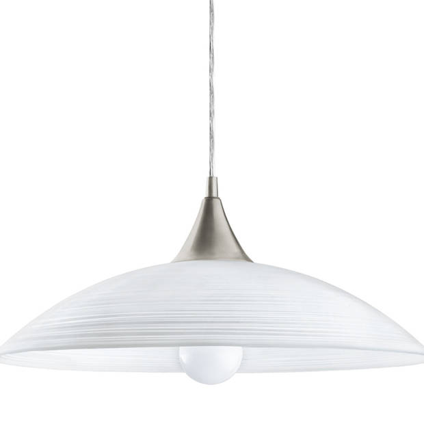 EGLO Lazolo - Hanglamp - 1 Lichts - Ø420mm. - Nikkel-Mat - Wit Gelakt