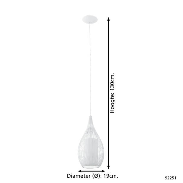 EGLO Razoni - Hanglamp - 1 Lichts - Ø190mm. - Wit