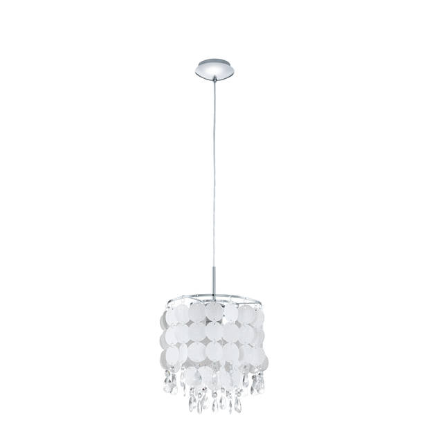 EGLO Fedra 2 Hanglamp - 1 Lichts - Ø25cm - Chroom - Parelmoer, Helder